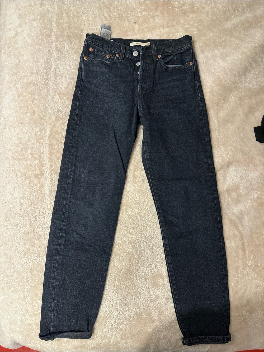 Levi's Black High-Rise Straight Jeans